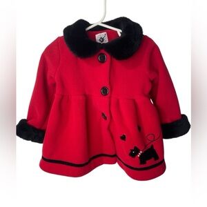 Goodlad Toddlers Red and Black Button Dress-Up Coat Size 24 Months